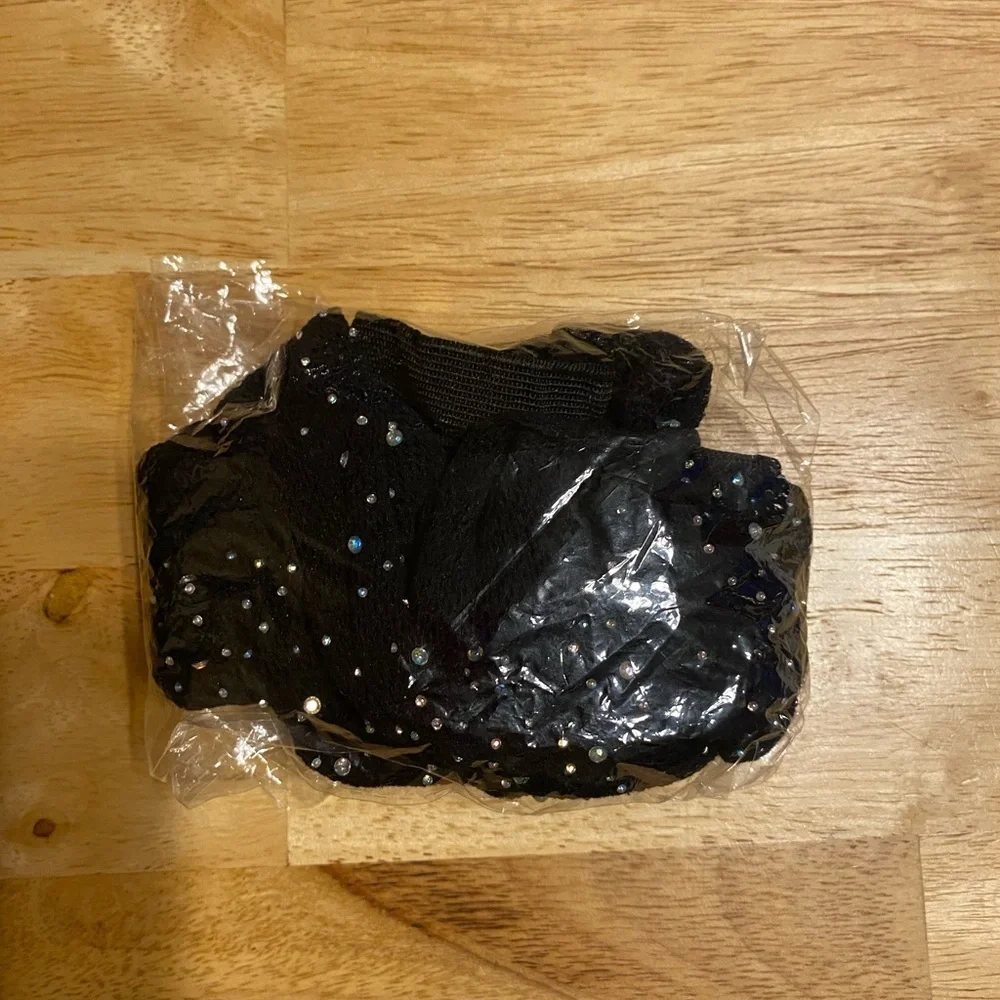 NEW - GIRLS SIZE 4-8 Black Glitter Tights